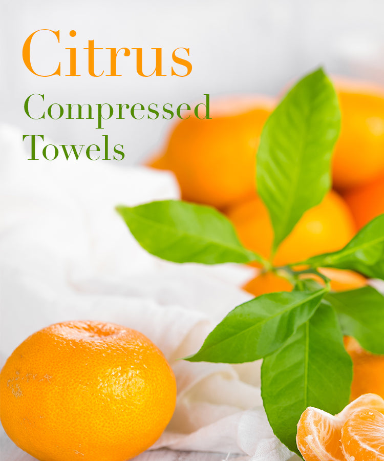 Fields of Orange (Citrus)Compressed Towels