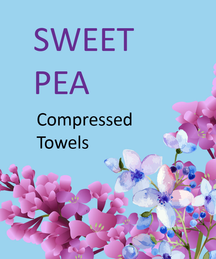 Sweet Pea Compressed Towels